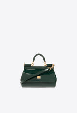 Dolce & Gabbana Small Sicily Top Handle Bag in Patent Leather Green BB7116 A1471-89349