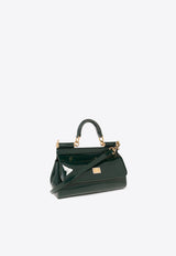 Dolce & Gabbana Small Sicily Top Handle Bag in Patent Leather Green BB7116 A1471-89349