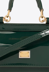 Dolce & Gabbana Small Sicily Top Handle Bag in Patent Leather Green BB7116 A1471-89349