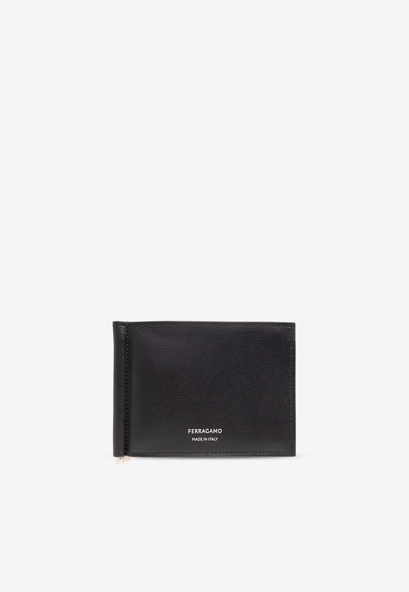 Salvatore Ferragamo Bi-Fold Leather Wallet 661327 CLASSIC 770092-NERO