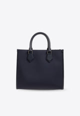 Dolce & Gabbana Logo Embossed Canvas Tote Bag Navy BM2272 AG182-8C653