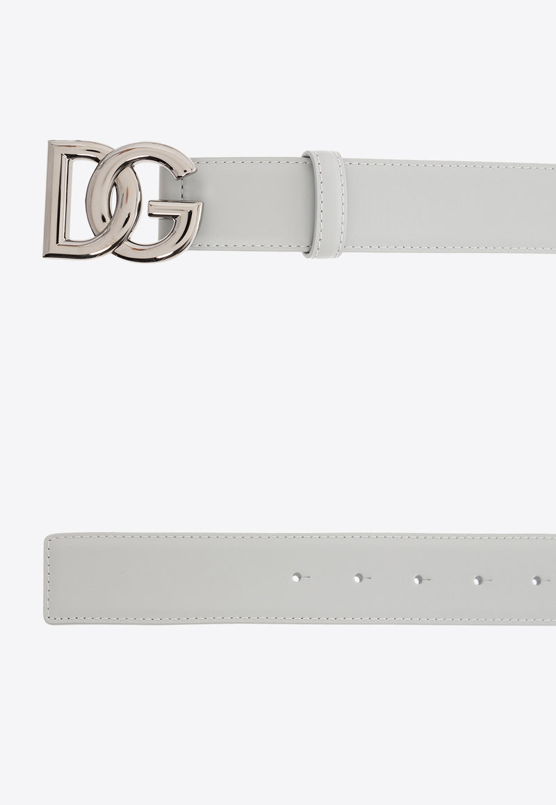 Dolce & Gabbana DG Logo Leather Belt Gray BC4693 AQ765-87079