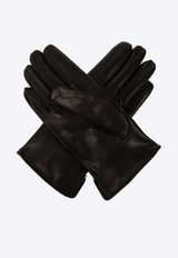 Dolce & Gabbana Embossed DG Logo Leather Gloves Black BG0169 AQ381-80999