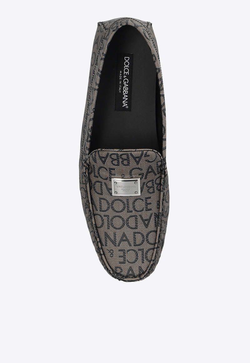 Dolce & Gabbana Ariosto Monogram Jacquard Loafers Brown A50597 AJ699-89875