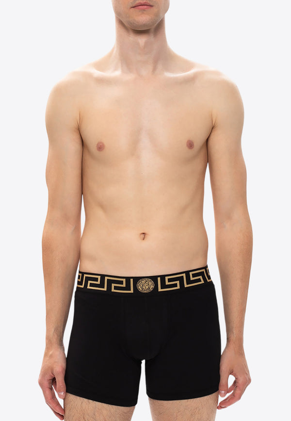 Versace Greca Border Boxer Shorts Black AU10028 A232741-A80G