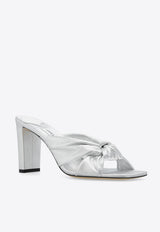 Jimmy Choo Avenue 85 Metallic Leather Mules Silver AVENUE 85 MNA-SILVER