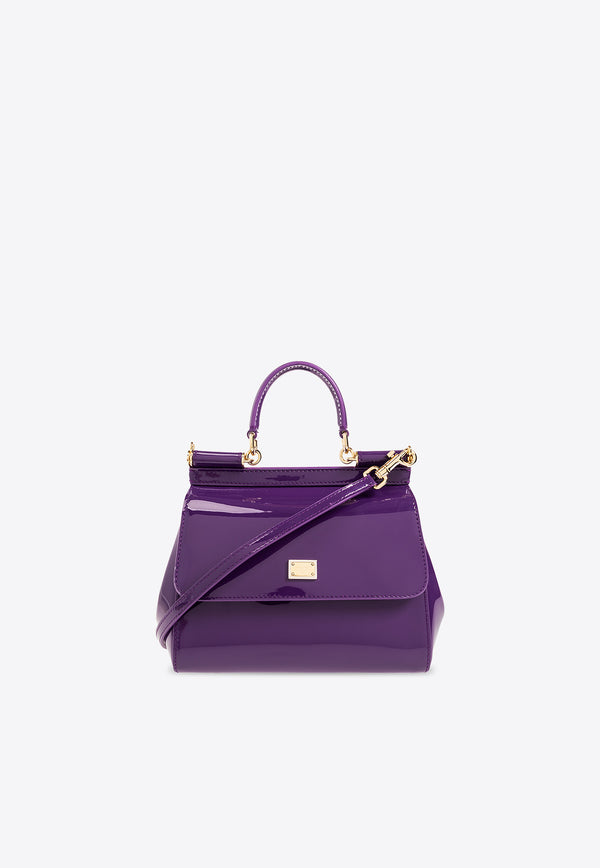 Dolce & Gabbana Medium Sicily Patent Leather Shoulder Bag Purple BB6003 A1471-87623