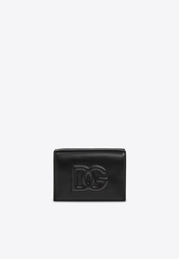 Dolce & Gabbana Embossed DG Logo Folded Wallet Black BI3276 AG081-80999