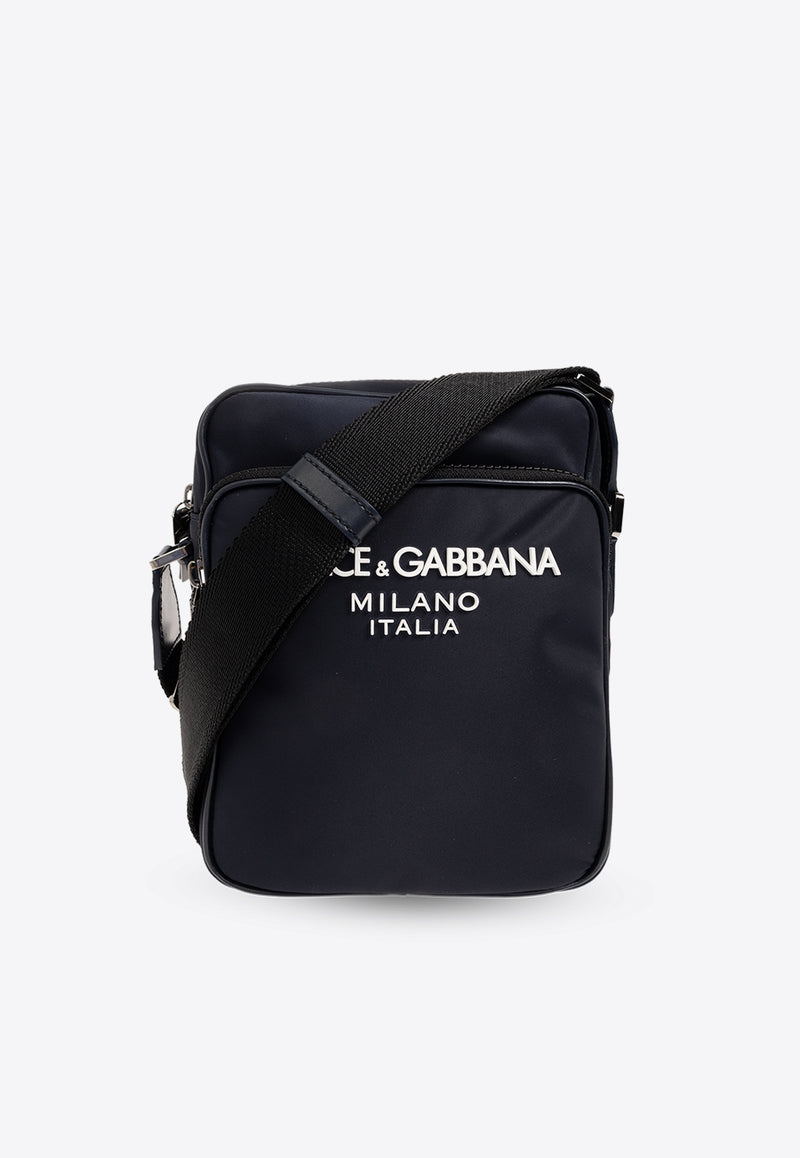 Dolce & Gabbana Logo Print Nylon Messenger Bags Navy BM2294 AG182-8C653