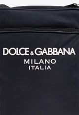 Dolce & Gabbana Logo Print Nylon Messenger Bags Navy BM2294 AG182-8C653