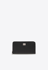 Dolce & Gabbana Logo Plaque Zip-Around Wallet Black BP1672 AG219-80999