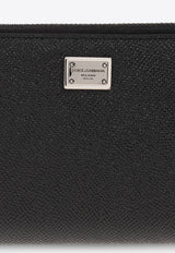 Dolce & Gabbana Logo Plaque Zip-Around Wallet Black BP1672 AG219-80999