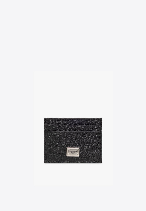 Dolce & Gabbana Logo Plaque Grained Leather Cardholder Black BP0330 AG219-80999