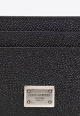 Dolce & Gabbana Logo Plaque Grained Leather Cardholder Black BP0330 AG219-80999