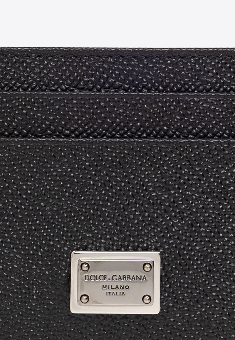 Dolce & Gabbana Logo Plaque Grained Leather Cardholder Black BP0330 AG219-80999