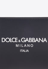 Dolce & Gabbana Logo Printed Calf Leather Wallet Navy BP1321 AN244-HBII7