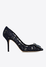 Dolce & Gabbana Bellucci 90 Guipure Lace Pumps Navy CD0101 AL198-80652