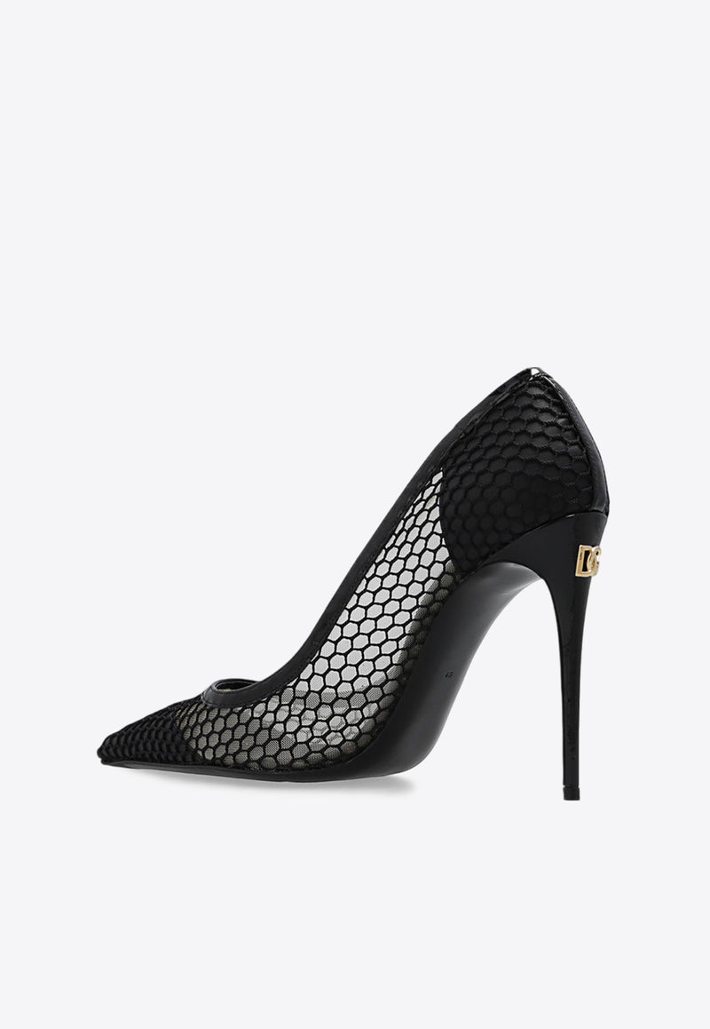 Dolce & Gabbana 110 Openwork Mesh Pumps Black CD1767 AG883-8B956