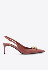 Dolce & Gabbana Lollo 60 Slingback Pumps in Polished Leather Pink CG0710 A1037-8H415