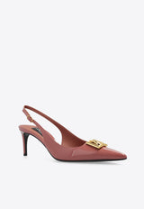 Dolce & Gabbana Lollo 60 Slingback Pumps in Polished Leather Pink CG0710 A1037-8H415