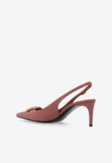 Dolce & Gabbana Lollo 60 Slingback Pumps in Polished Leather Pink CG0710 A1037-8H415