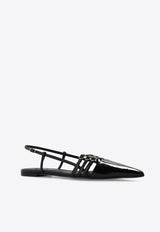 Dolce & Gabbana Lollo Slingback Flats in Patent Leather Black CG0719 A1471-80999