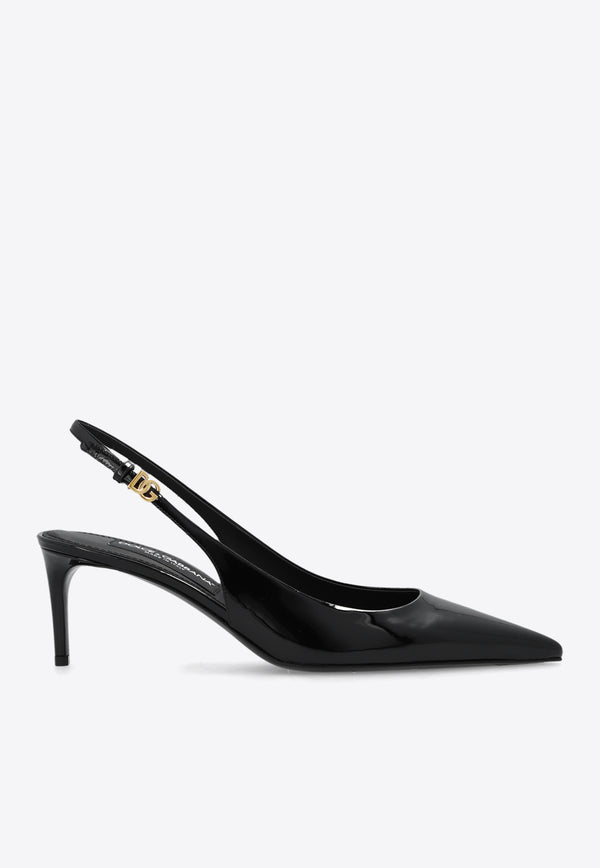 Dolce & Gabbana Lollo 60 Slingback Pumps in Patent Leather Black CG0747 A1471-80999