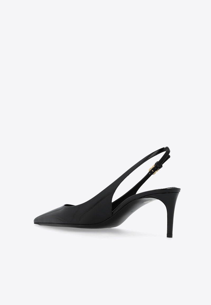 Dolce & Gabbana Lollo 60 Slingback Pumps in Patent Leather Black CG0747 A1471-80999