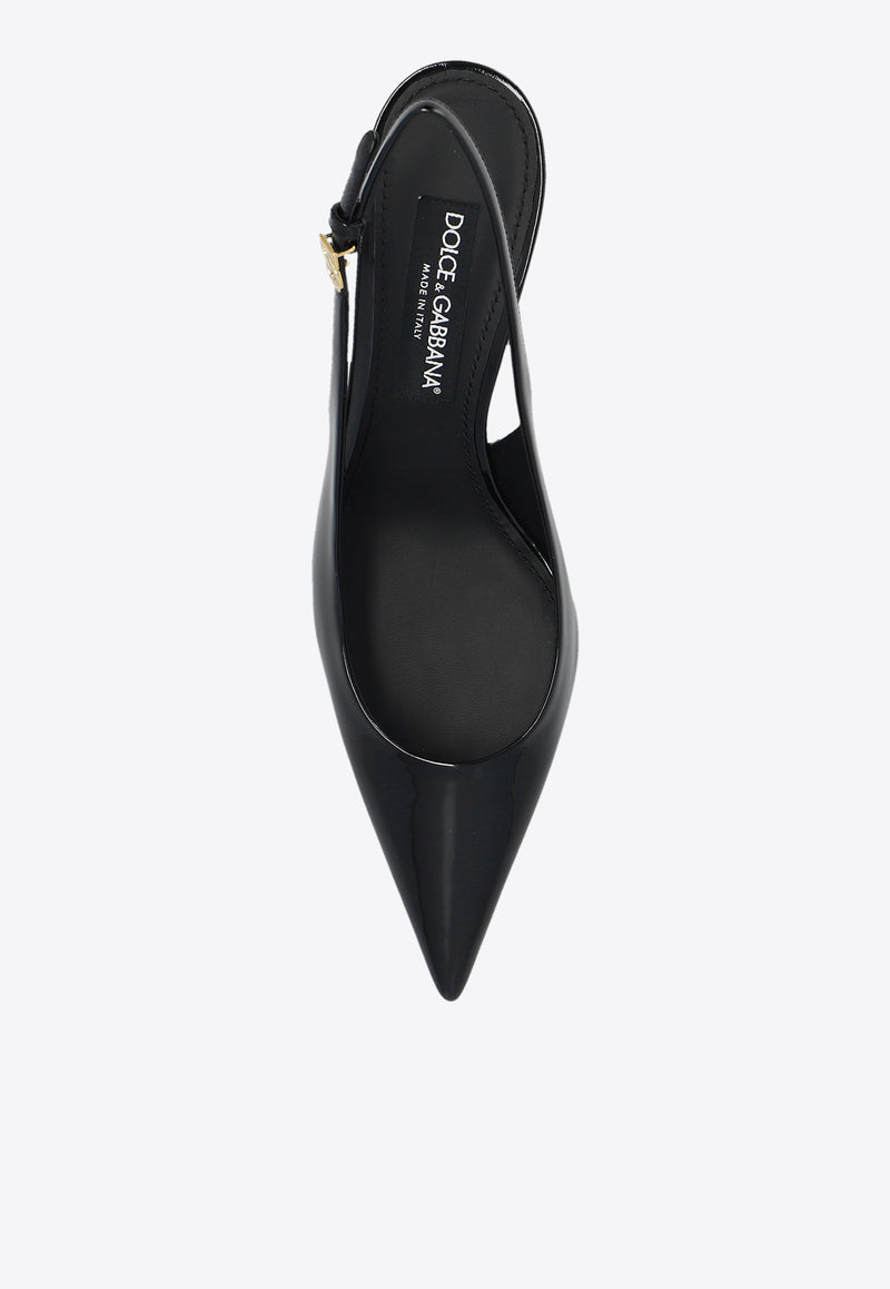 Dolce & Gabbana Lollo 60 Slingback Pumps in Patent Leather Black CG0747 A1471-80999