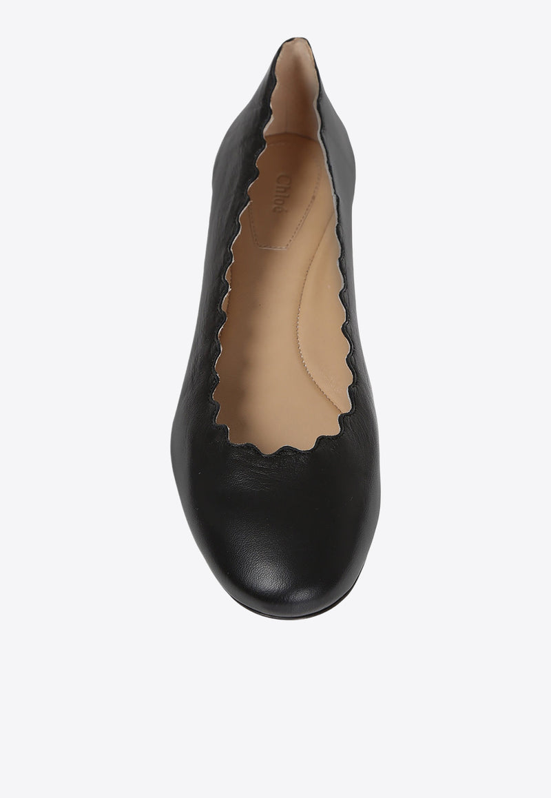 Chloé Lauren Nappa Leather Ballet Flats Black CH24160 E75-IA999