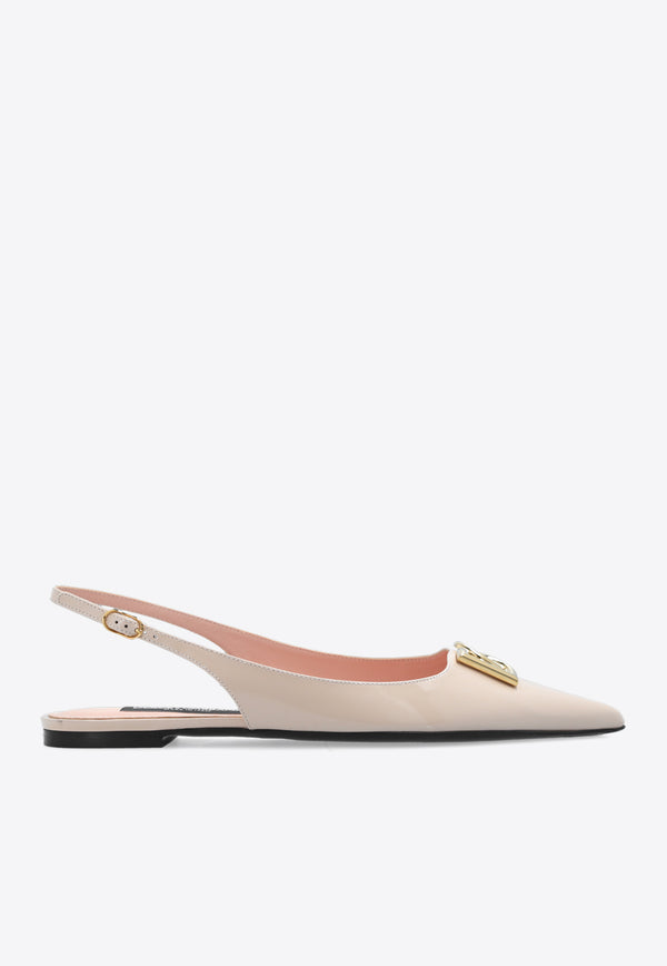 Dolce & Gabbana Lollo Slingback Flats in Polished Leather Pink CG0750 A1037-8L419