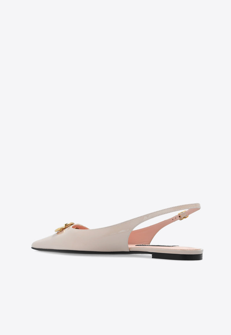 Dolce & Gabbana Lollo Slingback Flats in Polished Leather Pink CG0750 A1037-8L419