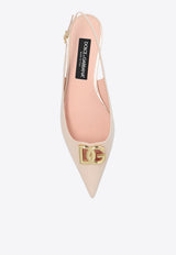 Dolce & Gabbana Lollo Slingback Flats in Polished Leather Pink CG0750 A1037-8L419