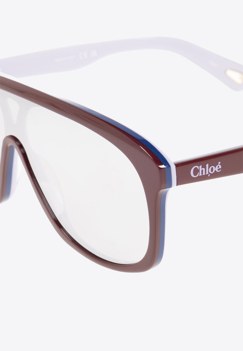 Chloé Jasper Logo Shield Sunglasses Silver CH0212S-002 0-0