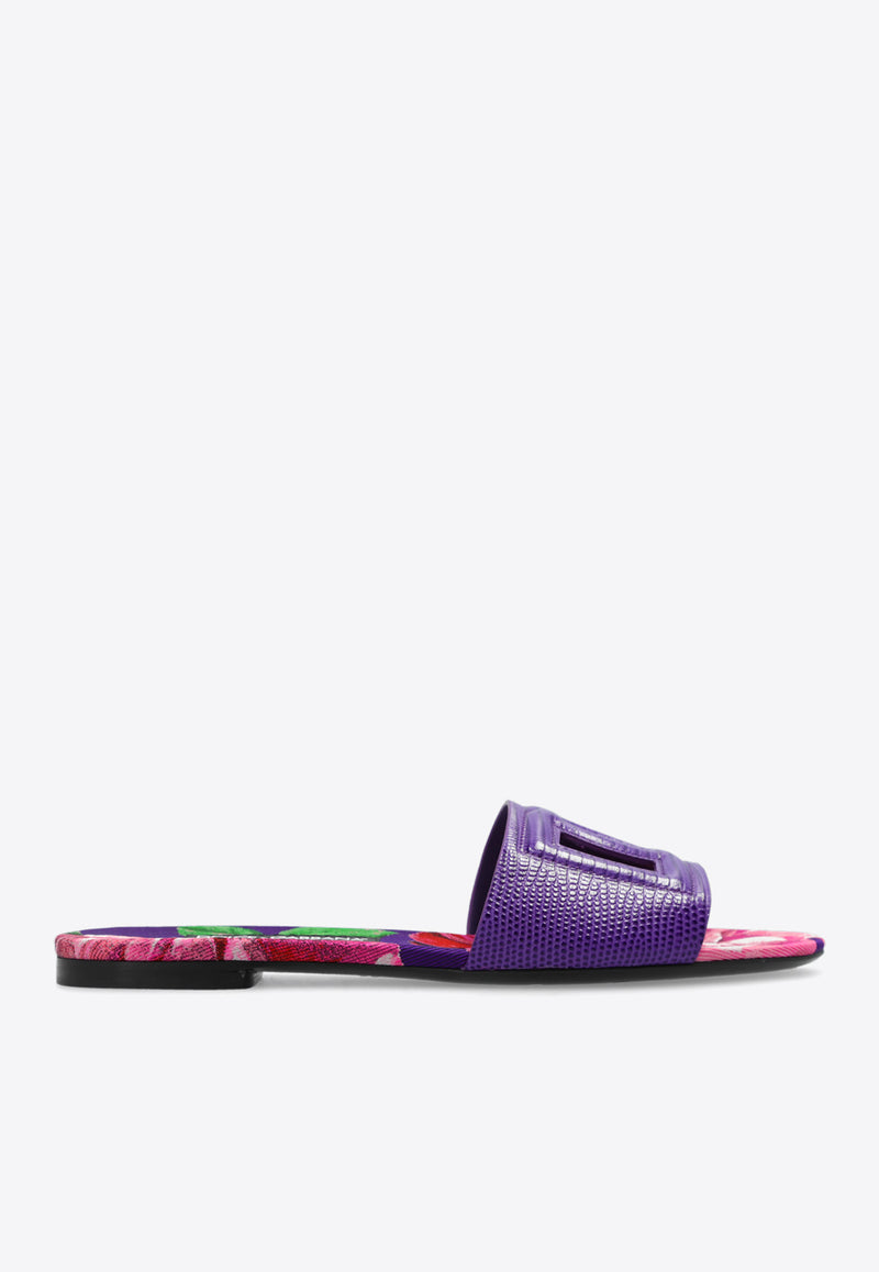 Dolce & Gabbana Bianca DG Logo Flat Sandals Purple CQ0436 AS220-8M056