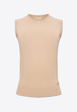 Chloé Sleeveless Wool Knitted Top Beige CHC24SMH01 661-24P