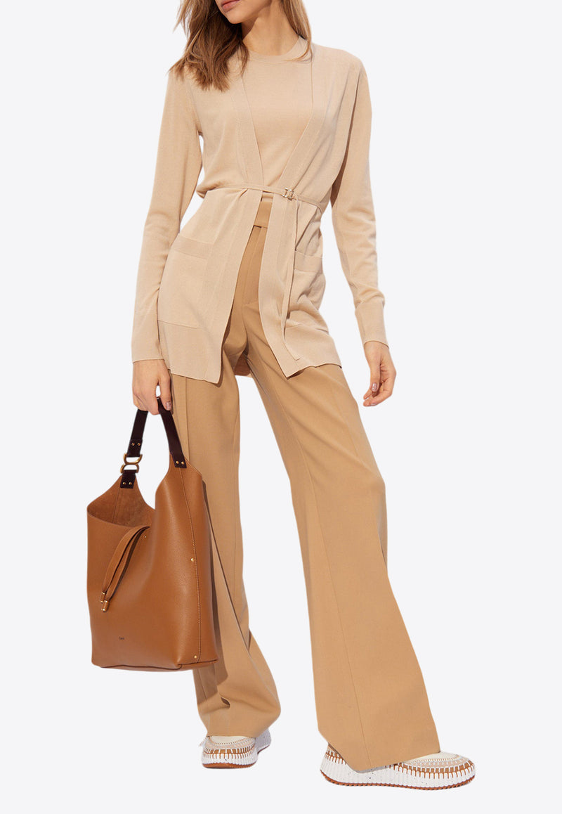 Chloé Straight-Leg Tailored Pants Beige CHC24SPA16 162-278