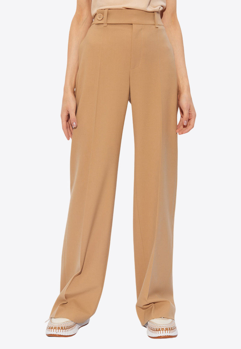 Chloé Straight-Leg Tailored Pants Beige CHC24SPA16 162-278