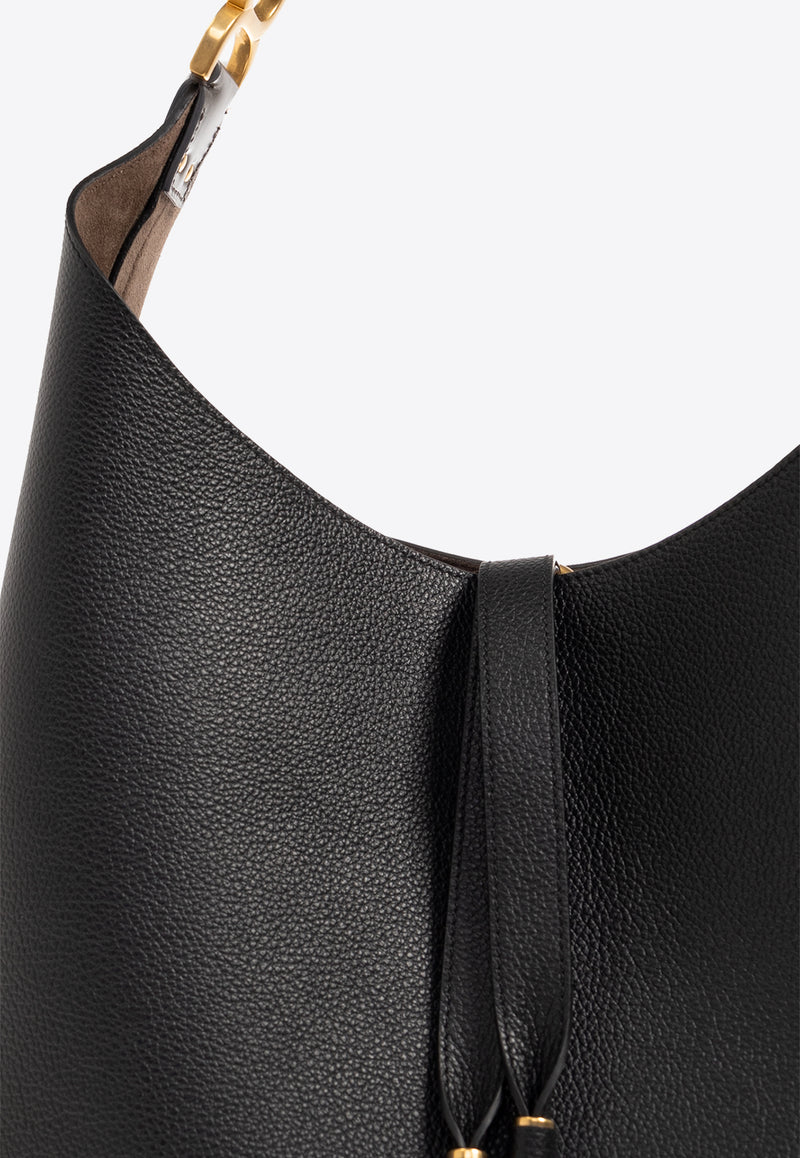 Chloé Marcie Hobo Bag in Grained Leather Black CHC24SS630 I31-001