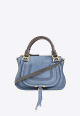 Chloé Medium Marcie Suede Shoulder Bag Blue CHC24SS661 M71-45H