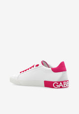 Dolce & Gabbana Portofino Leather Low-Top Sneakers White CK2203 AM779-8K084