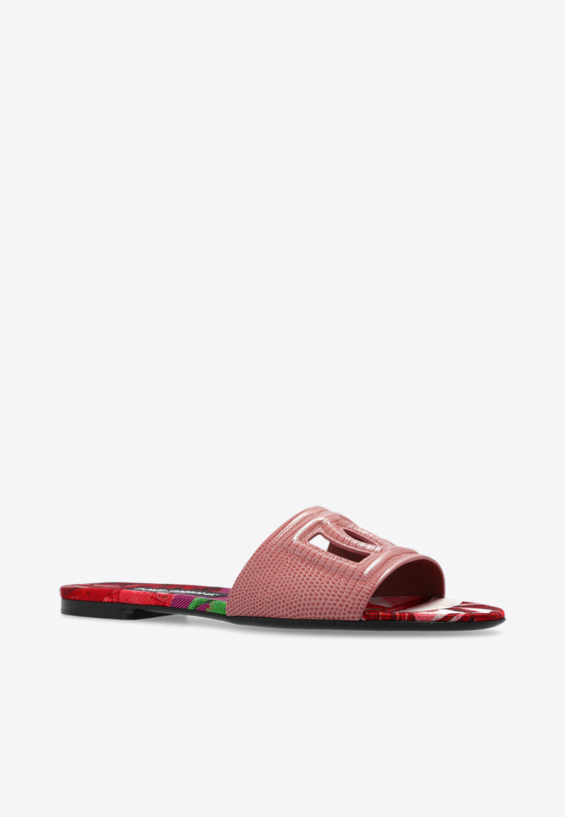 Dolce & Gabbana Bianca DG Logo Flat Sandals Pink CQ0436 AS220-8N402