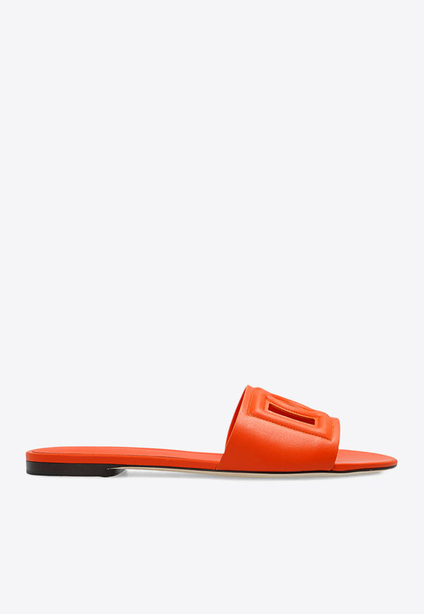 Dolce & Gabbana Bianca DG Logo Flat Sandals Orange CQ0436 AY329-80244