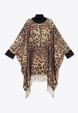 Dolce & Gabbana Leopard Print Sleeved Poncho Brown F0W0BT GDBW2-HA93M