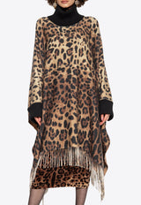 Dolce & Gabbana Leopard Print Sleeved Poncho Brown F0W0BT GDBW2-HA93M