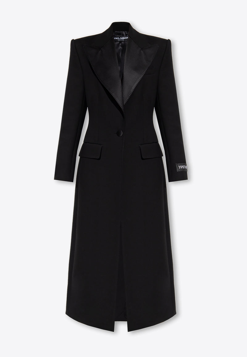 Dolce & Gabbana Single-Breasted Wool Long Coat Black F0W1LT FU227-N0000