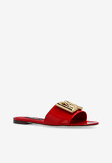 Dolce & Gabbana Bianca Leather Flat Slides Red CQ0455 A1037-8M307