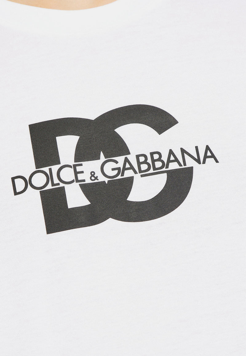 Dolce & Gabbana Logo Print Crewneck T-shirt White G8PN9T G7M1C-W0800