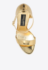 Dolce & Gabbana Keira 145 Metallic Leather Platform Sandals Gold CR1246 AY828-89869