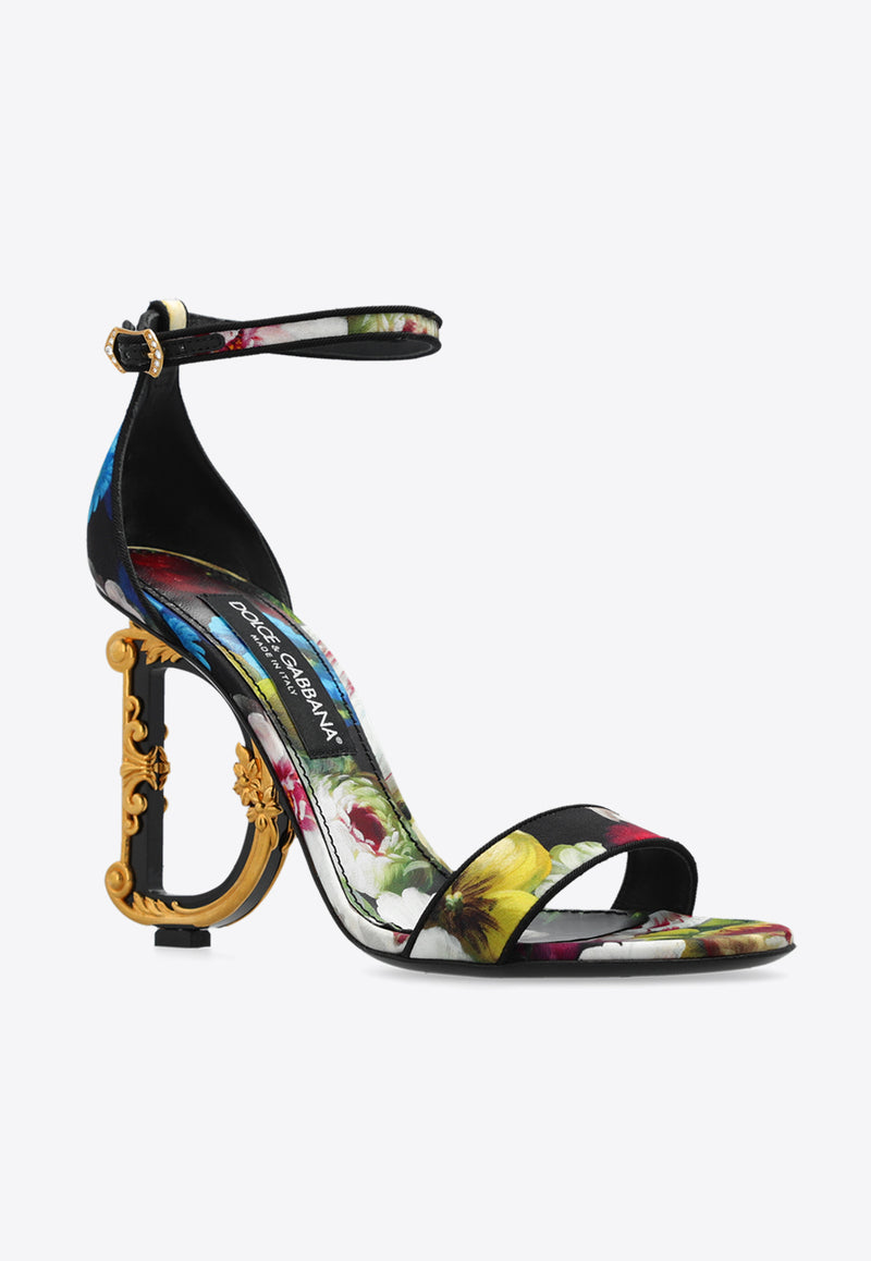 Dolce & Gabbana Keira 105 Floral Satin Sandals Multicolor CR0739 AR854-HN4YF